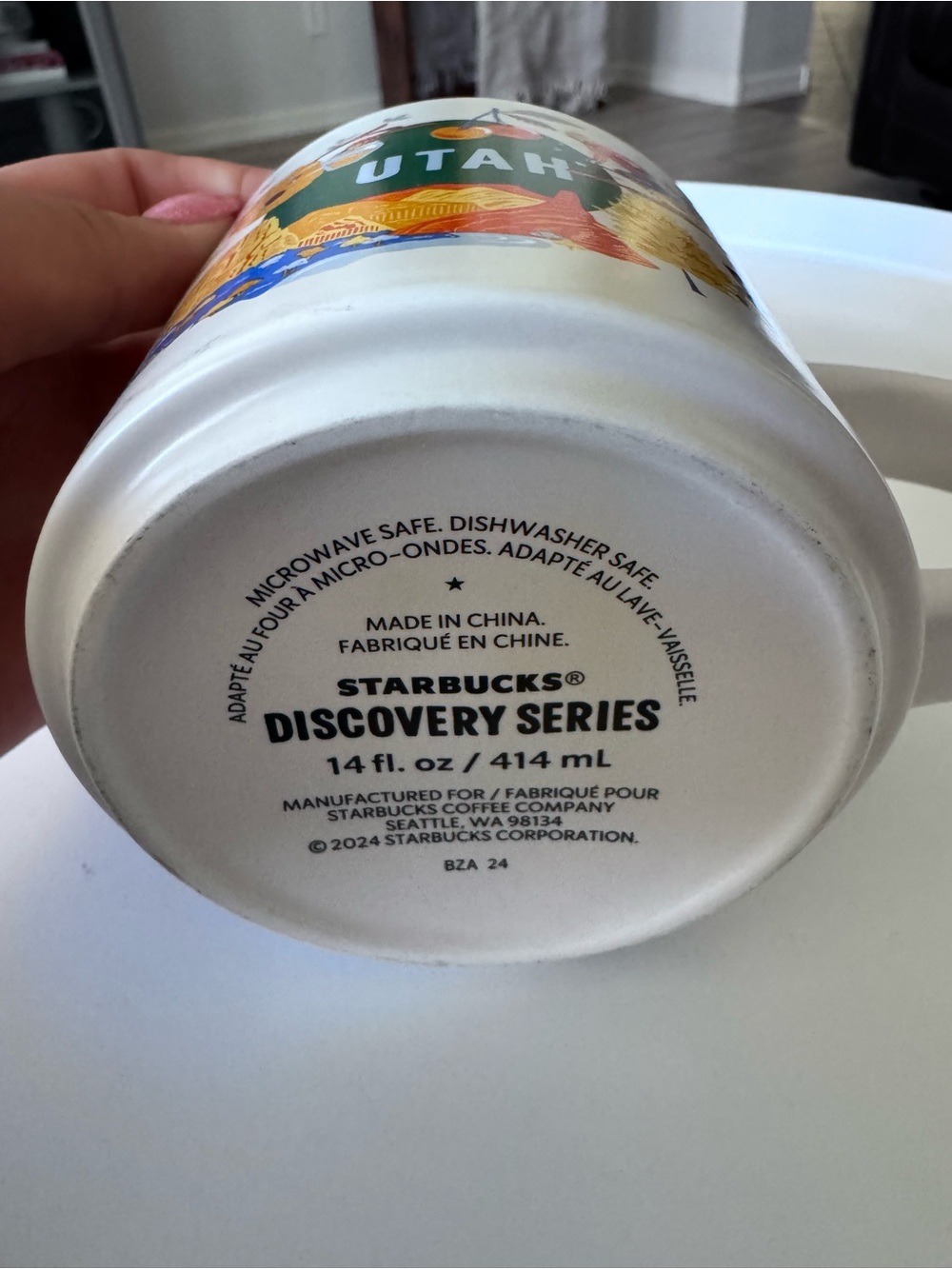 Starbucks Utah Ceramic Mug — White Exterior with Yellow Interior - Picture 4 of 4
